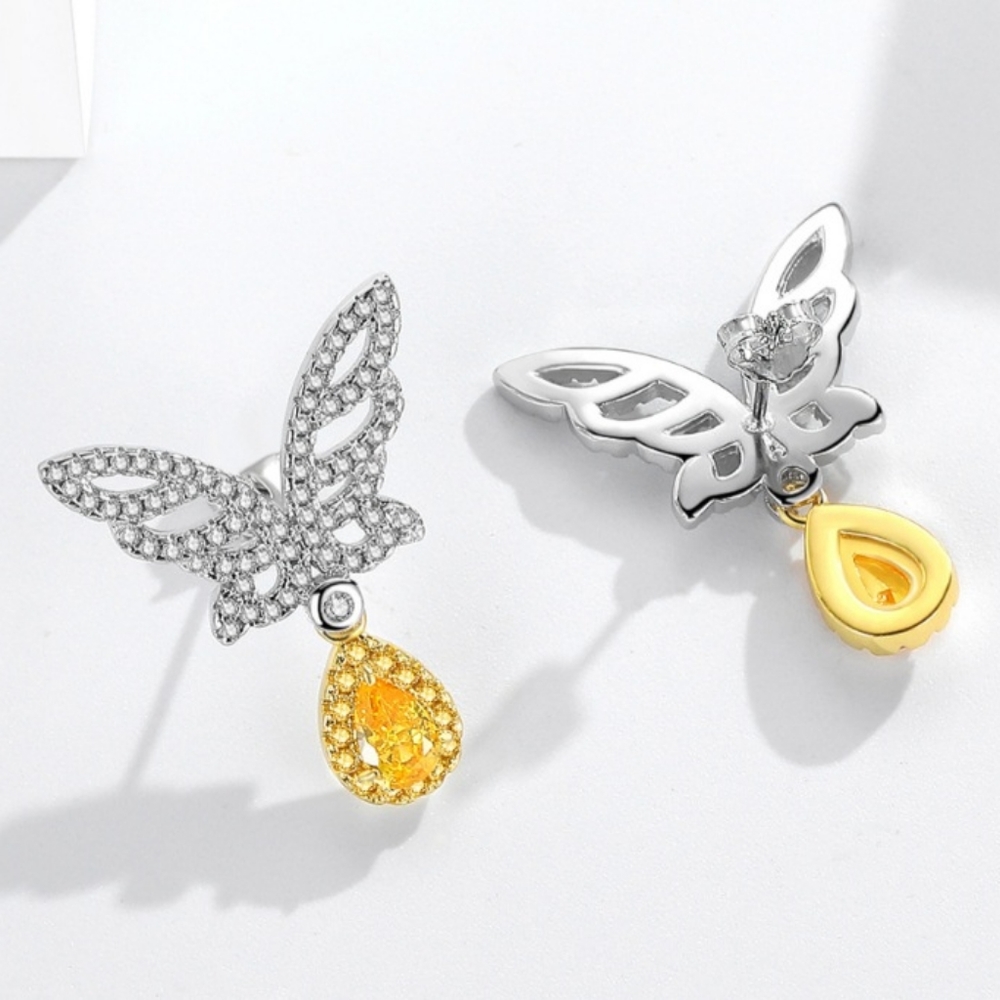 Gorgeous Delicate Simulated Diamond Butterfly Dan… - image 2